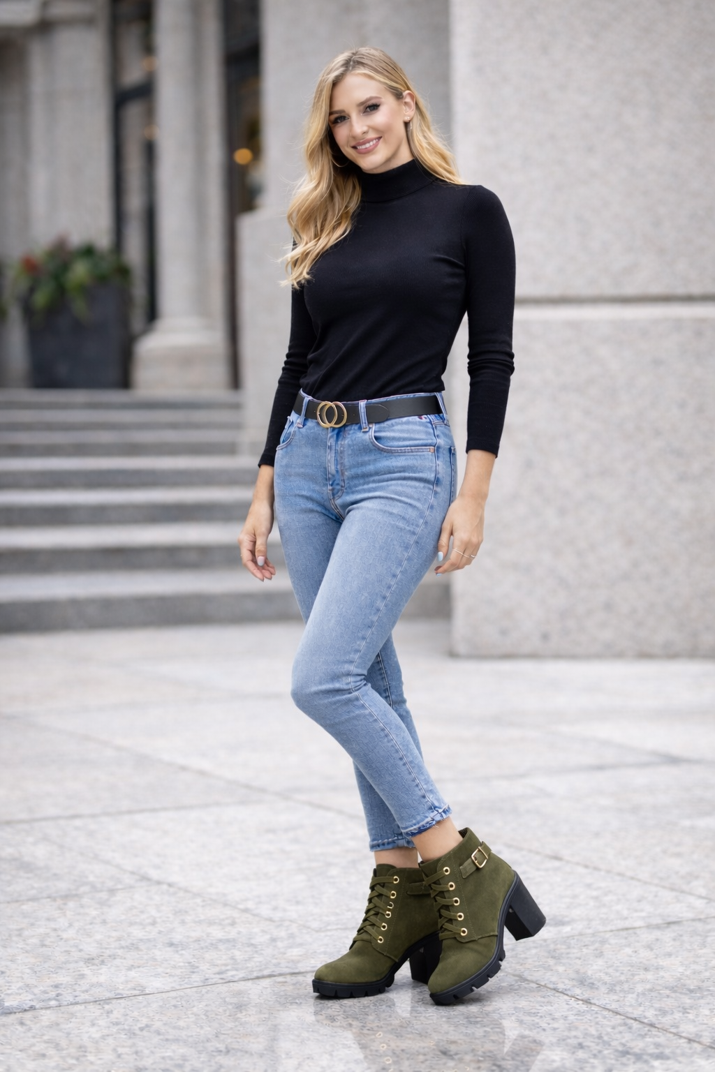 Damen Stiefeletten mit Blockabsatz