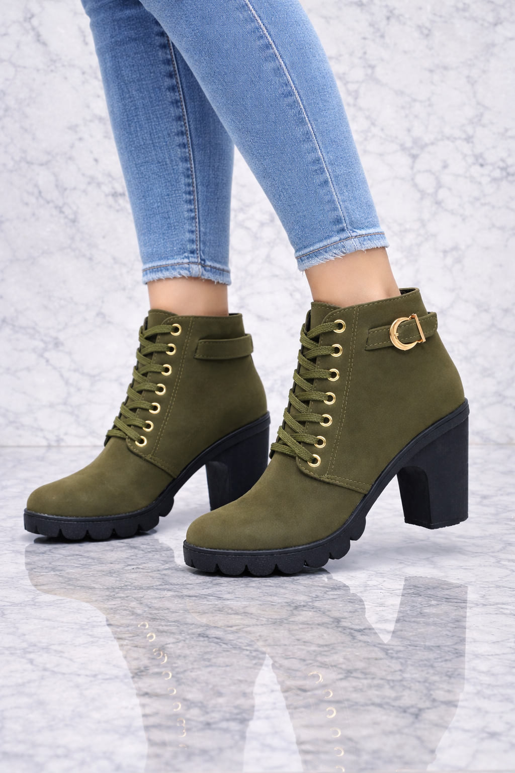Damen Stiefeletten mit Blockabsatz
