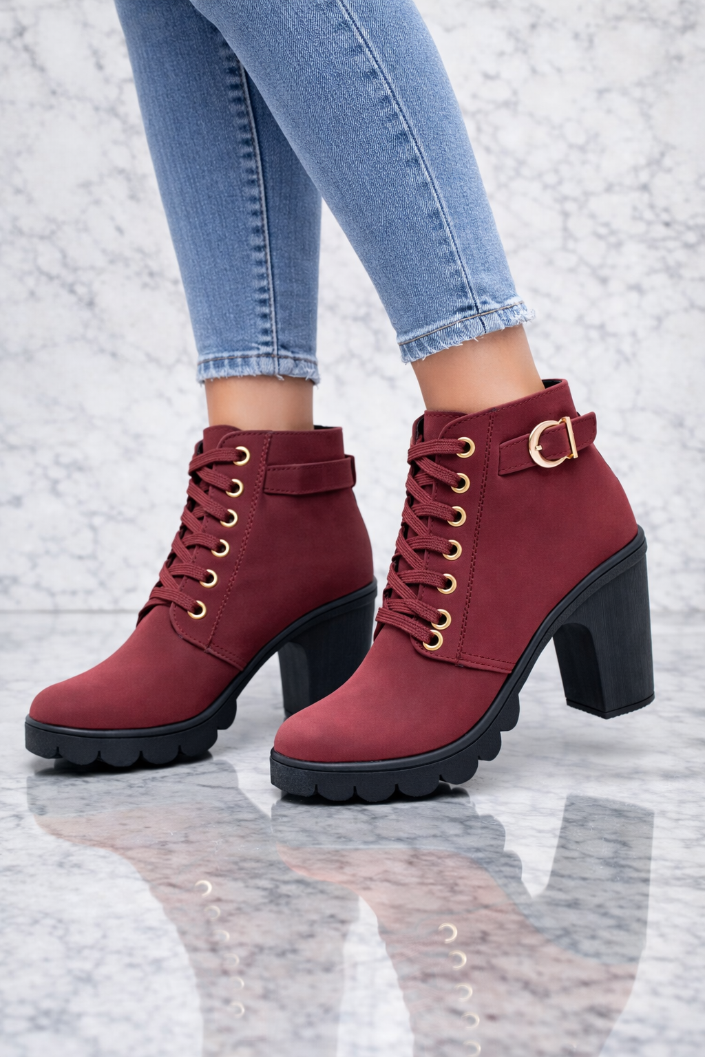 Damen Stiefeletten mit Blockabsatz