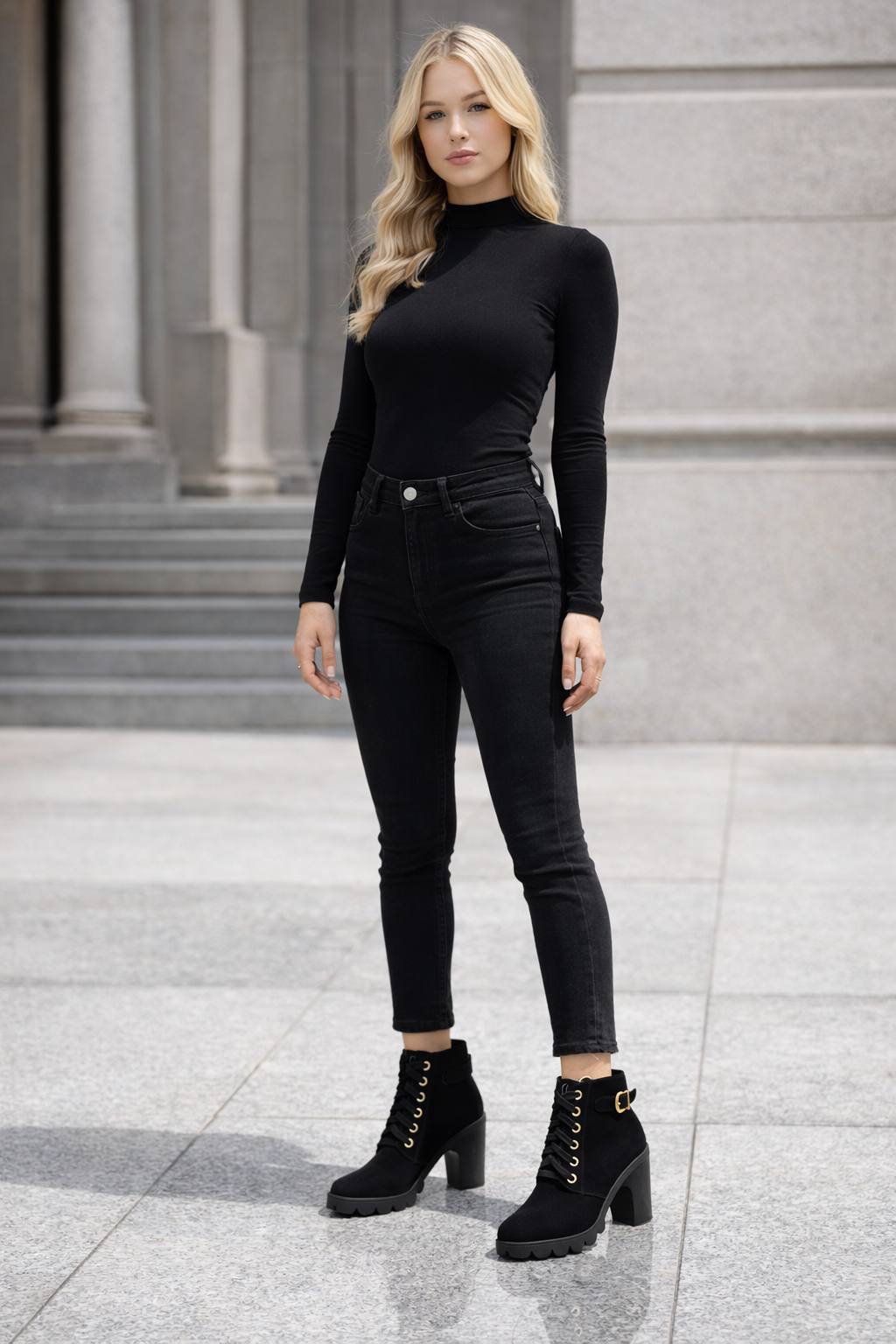 Damen Stiefeletten mit Blockabsatz