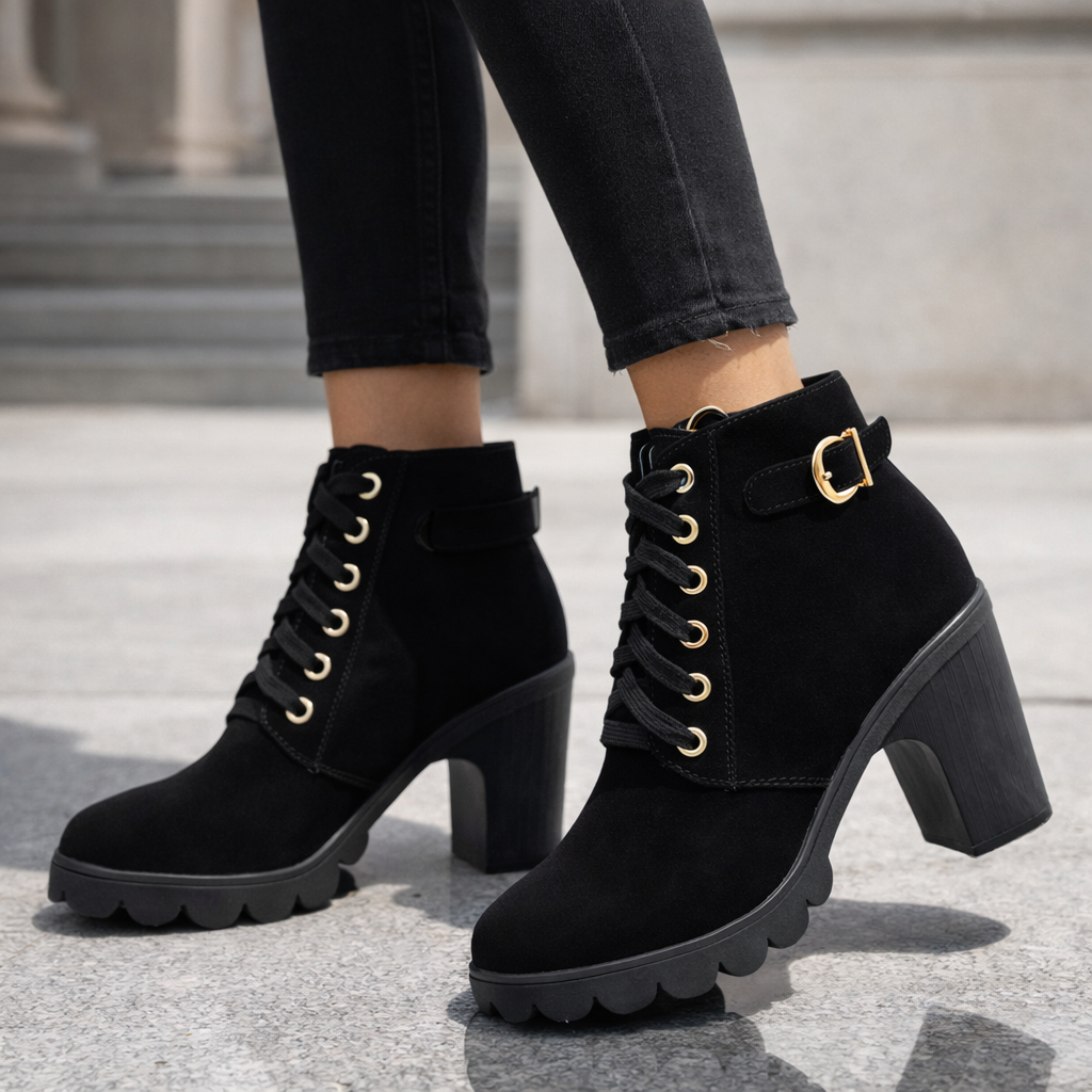 Damen Stiefeletten mit Blockabsatz